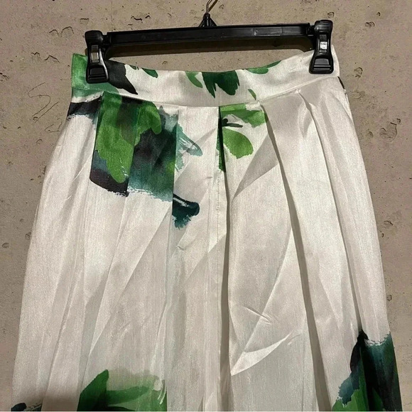 NEW Samuel Dong Hi Low Floral Skirt Womens Small White Green Size Medium M - Picture 6 of 9